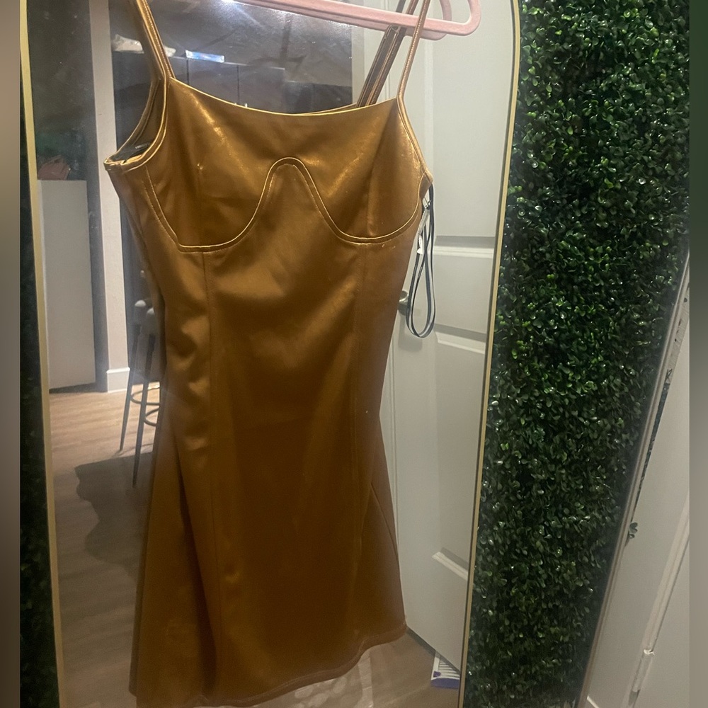 Forever 21 Brown Sheath Dress Spaghetti Strap Cocktail